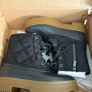 Sperry Black Quilted Rain Boots